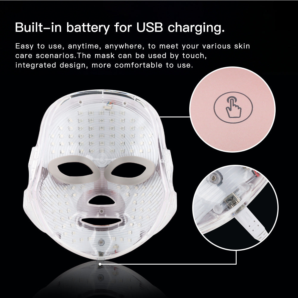 LED Face Mask Light Therapy for Youthful Skin, 7 Colors LED Facial Skin Care Mask